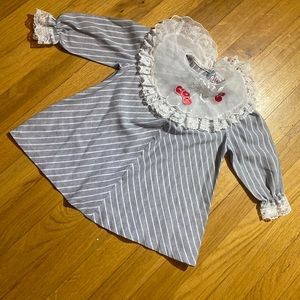 Vintage girls 2T shirt dress cherry print